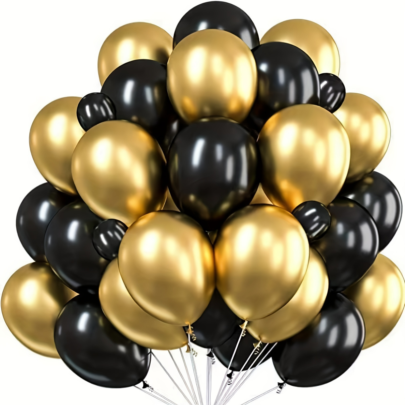 

41-piece Black & Metallic Gold Balloon Set - Ideal For Weddings, Birthdays, Valentine's Day & More! Latex, No Power Needed, Ages 14+