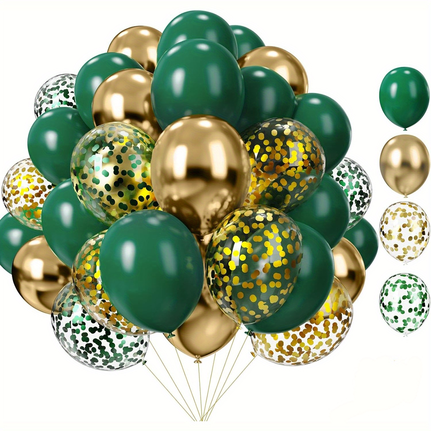 

41-piece Green & Gold Balloon Set - 12" & 10" Latex Balloons For Birthday, St. Patrick's Day, Gender Reveal, Graduation, Jungle Party Decorations