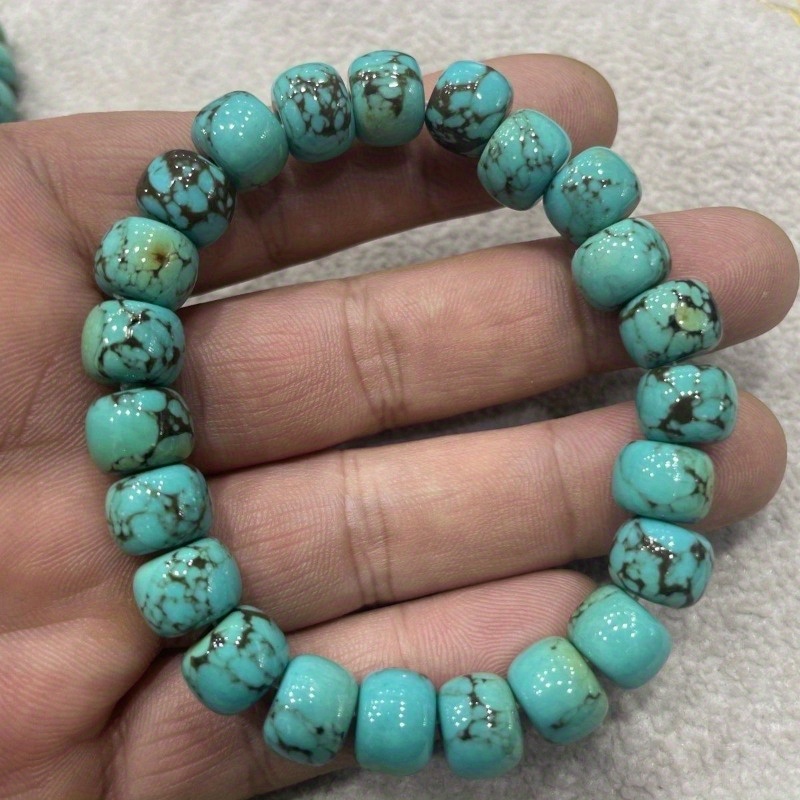 

Boho Stone Turquoise Bead Bracelet - Authentic Vintage No Plating Mosaic Turquoise Collection Jewelry