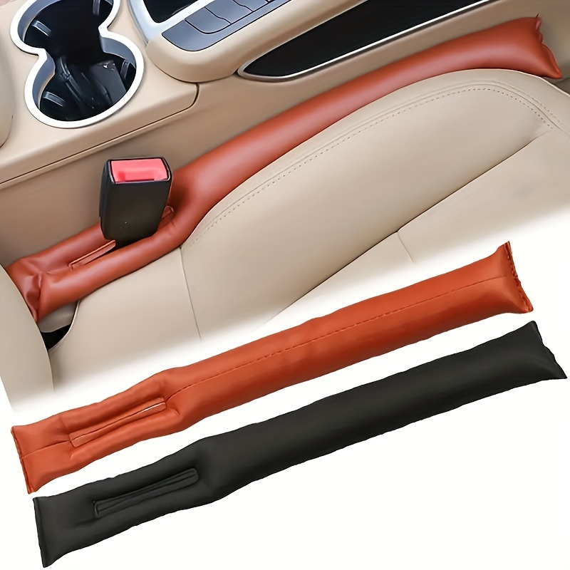 

1pc Car Seat Side Sealing Strip - Waterproof Barrier, Pu Leather Material, , Aesthetic Interior Decor, Car Accessories (orange/black)