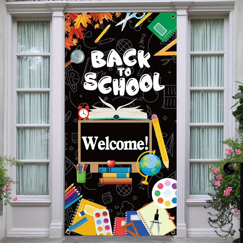 

Back To School Polyester Banner - Multipurpose Welcome Sign For Classroom Door, Birthday Party, Home Decor - 70x35 Inches - Universal Holiday, Carnival Themed Banner With No Electricity Required