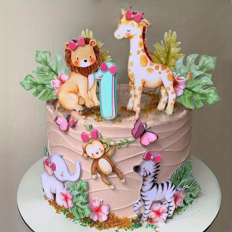 

[customer ] Cake Topper Set - Animal Themed Birthday Party Decorations, No Power Needed, Feather-free Paper Material