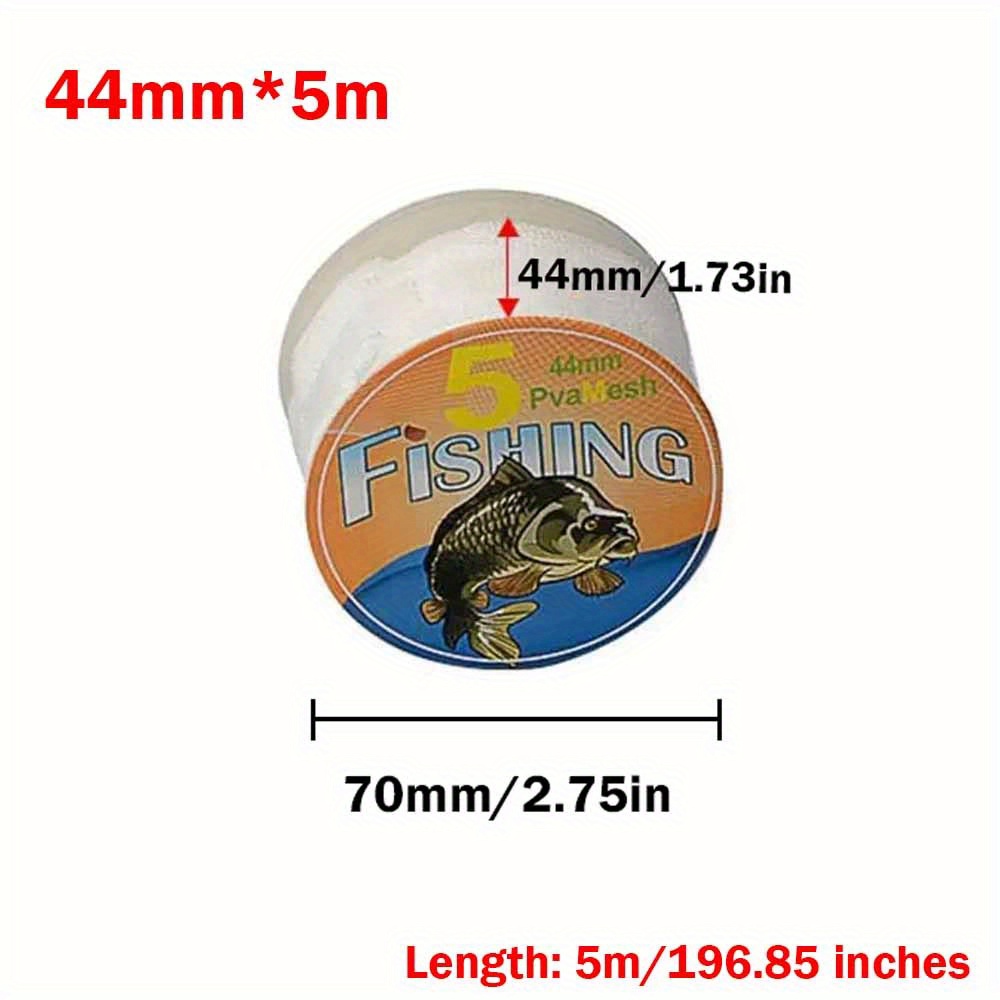 TEMU Sacca PVA 5m 25/37/44mm per Esche, Rete Solubile in Acqua, Accessori per Pesca a Carpa e Pesca di Superficie