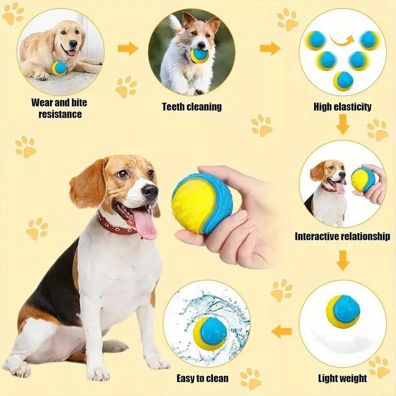 durable squeaky set of 8 dog balls for teeth without battery details 4