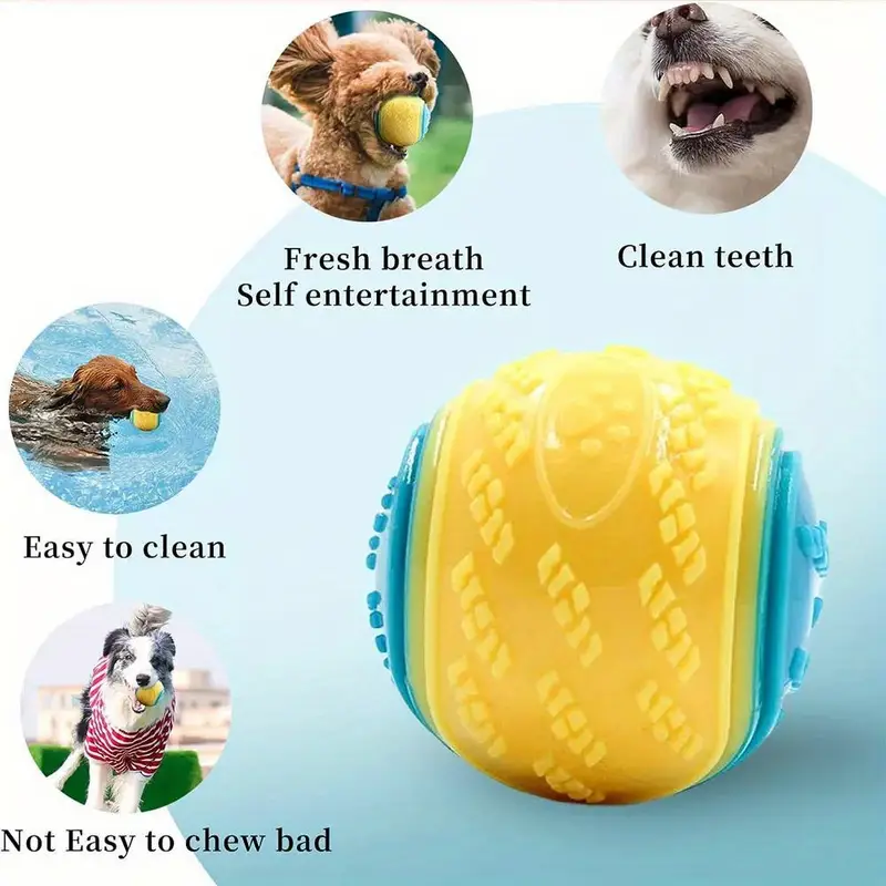 durable squeaky set of 8 dog balls for teeth without battery details 5