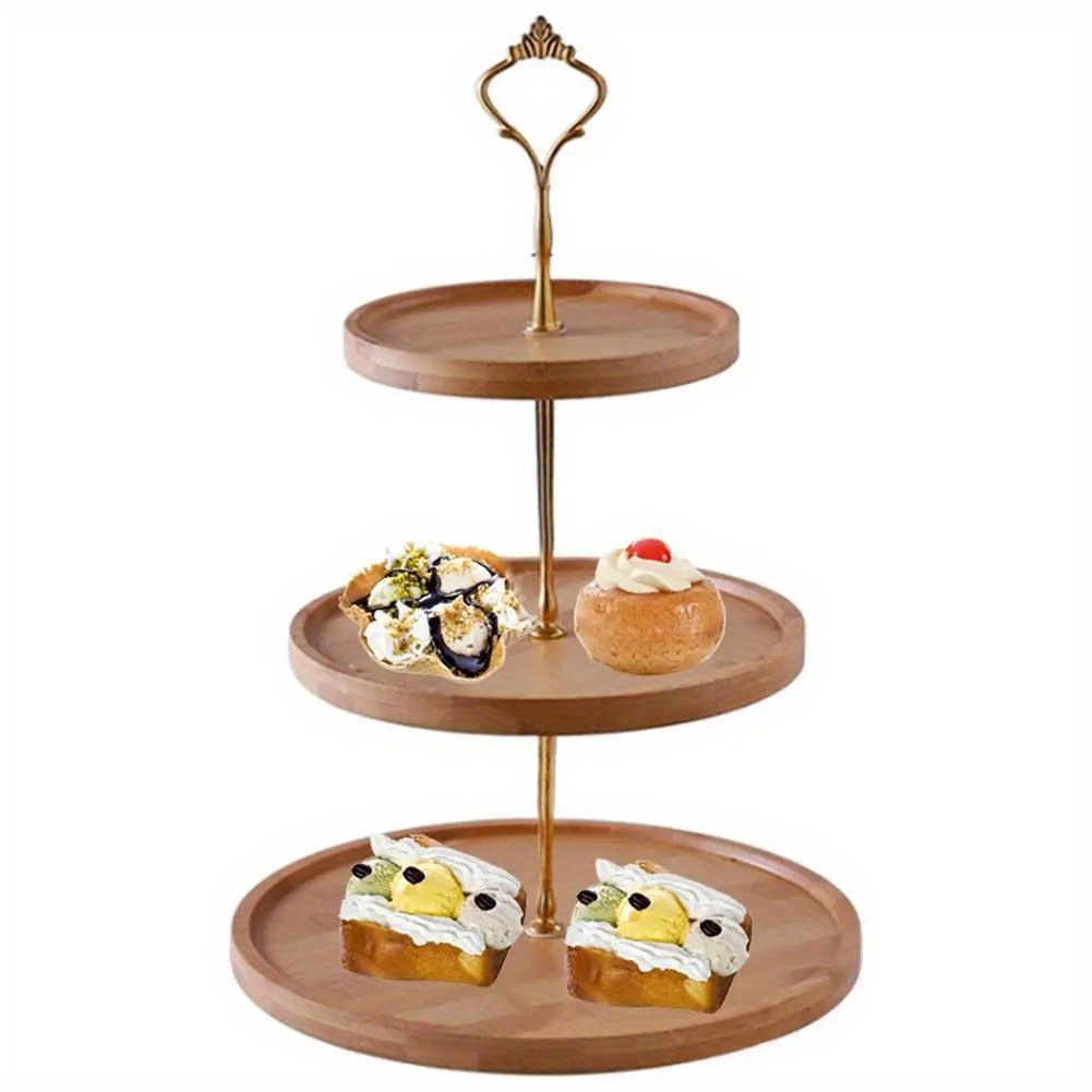 

3 Tier Wooden Cupcake Stand – Elegant Serving Tray For Desserts, Fruit & Snacks – Multifunctional Party Display With Graduated Sizes