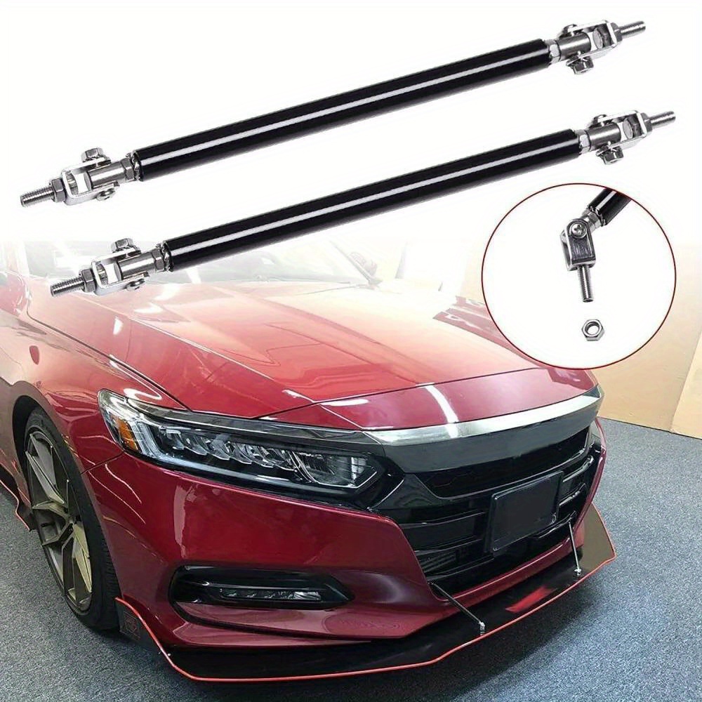 

Splitter Spoiler Strut Rod Tie Support Bar Black Adjustable Front Bumper Lip