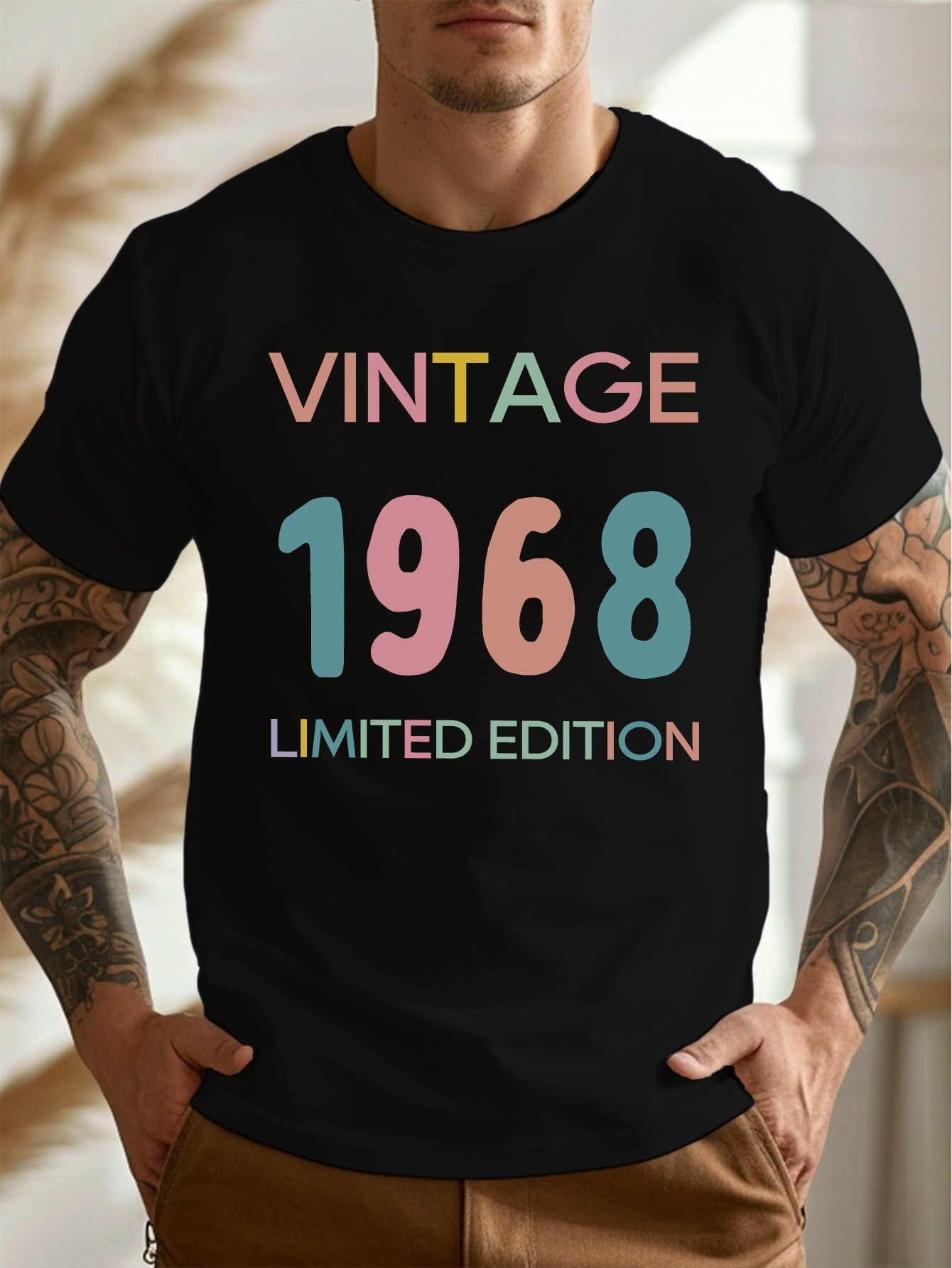 vintage 1968 edition print plus size men's t Temu Philippines