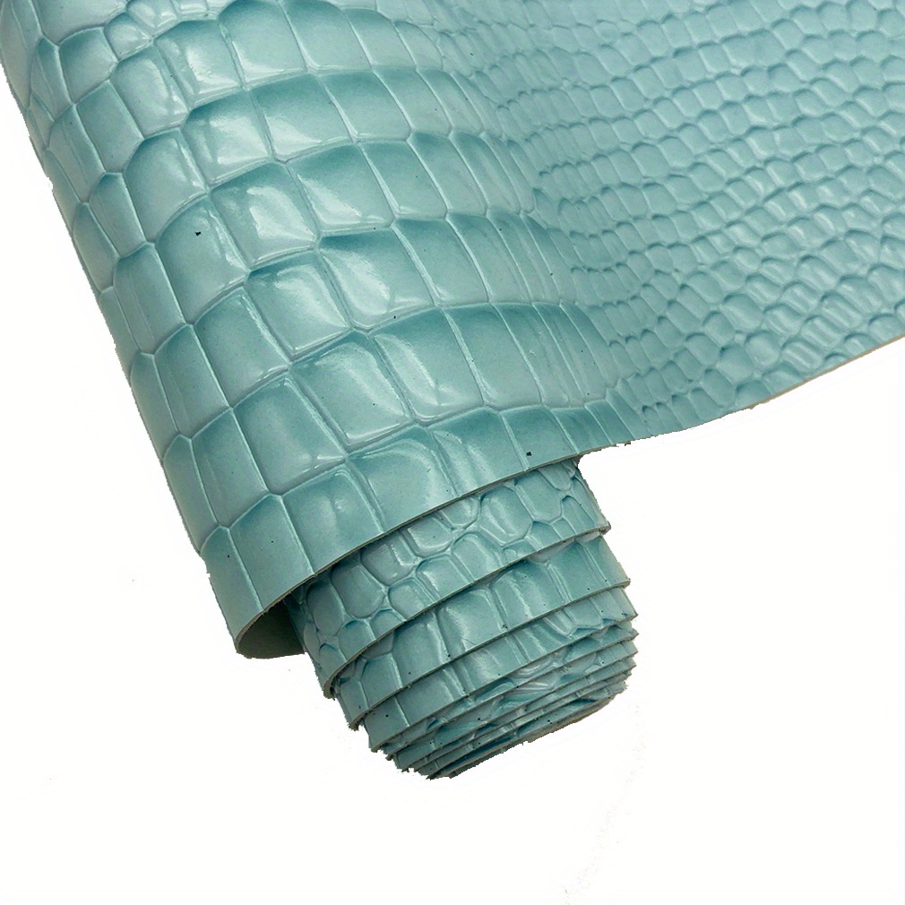 TEMU 1 Rotolo di Tessuto in Pelle Coccodrillo Pelle e Gobottata 12"x 53"(32cmx135cm) Pelle PU per Orecchini, Materiale per Fiocchi per Capelli,