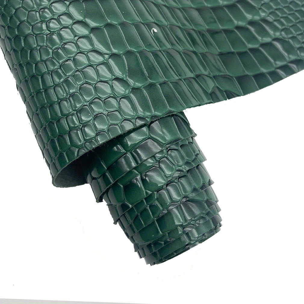 TEMU 1 Roll Glossy Embossed Crocodile Fake Leather Vinyl Fabric 12"x 53"(32cmx135cm) Pu Leather For Earrings, Hair Bow Material, Craft Supplies