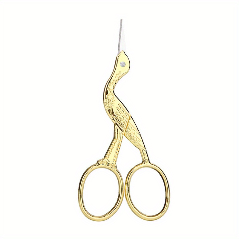 Stainless Steel Vintage Crane-shaped Scissors For Home And Office Use, Suitable For Cutting Tea Bags And Cross- Threads.