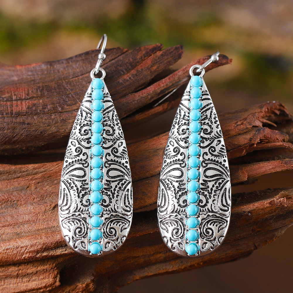 Earrings - Boho beaded teardrop Pendant earrings as a gift buy for ladies