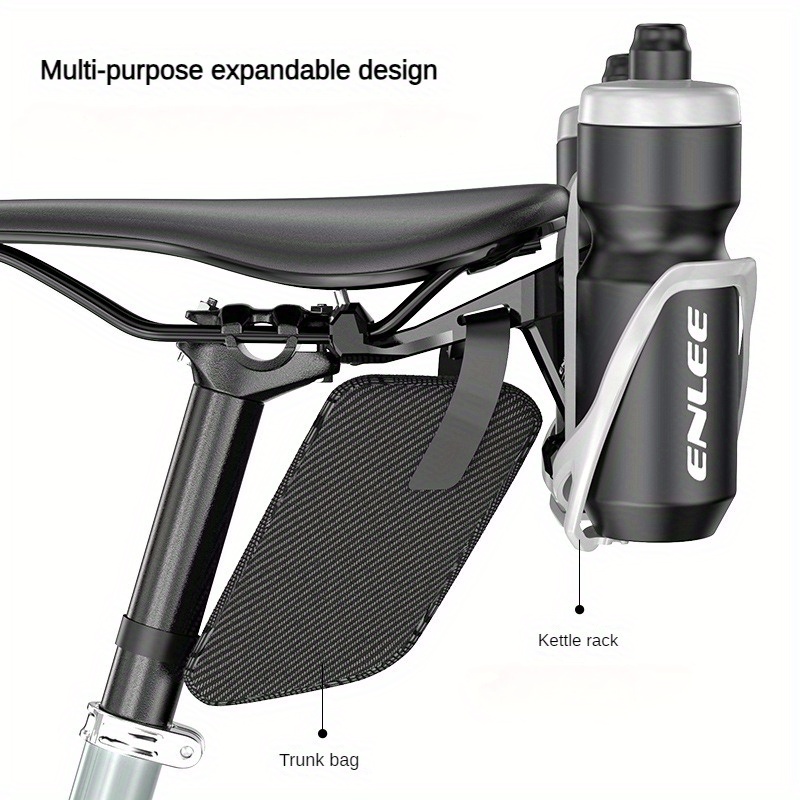 

1pc Adjustable Bike Saddle Rail Bottle Holder Extension Mount, Lightweight Bicycle Seat Post Water Bottle Cage Rack, Compatible With Road And Mountain Bikes, Expanding Design