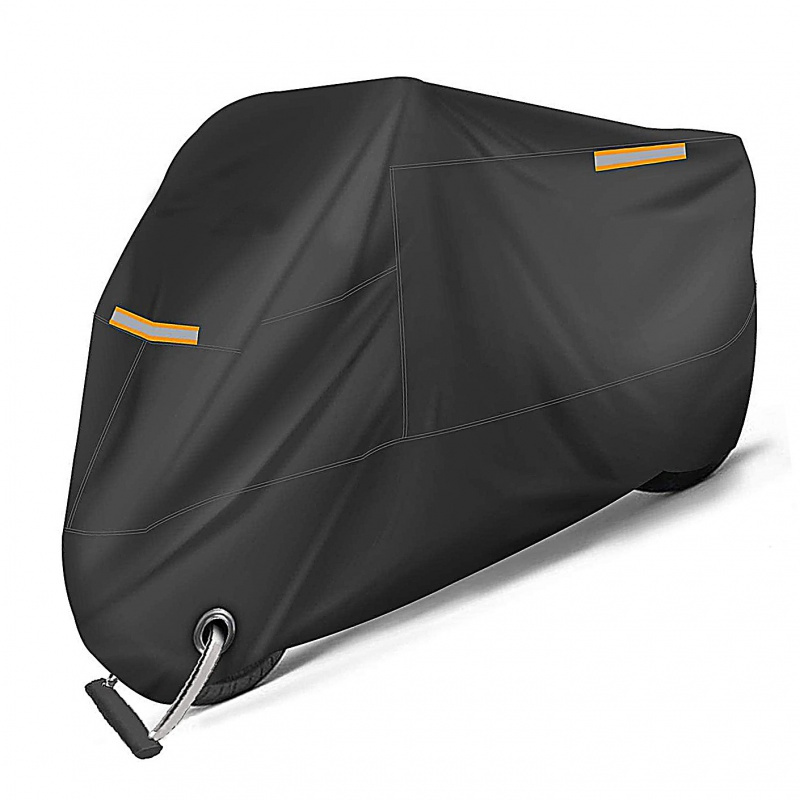 

210d Polyester Motorcycle Cover - Waterproof, Uv Protective, Tear-resistant Motorbike Cover With Storage Bag