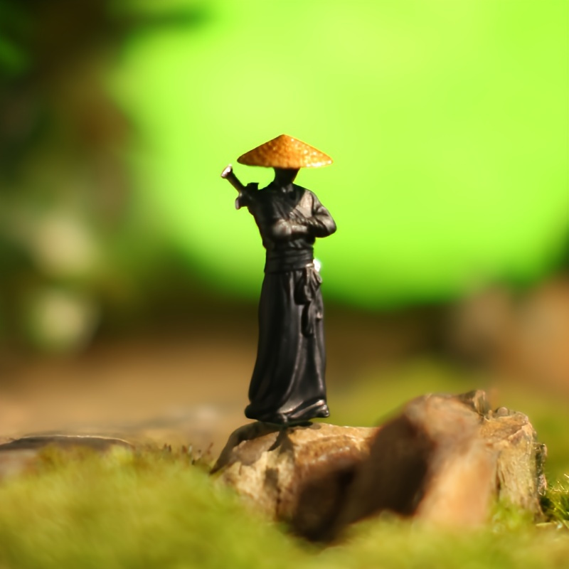 

Samurai Sword Master Statue - Versatile For Bonsai, Aquarium, Garden, Car & Desktop Decor | Anime-inspired Miniature Landscape Accessory