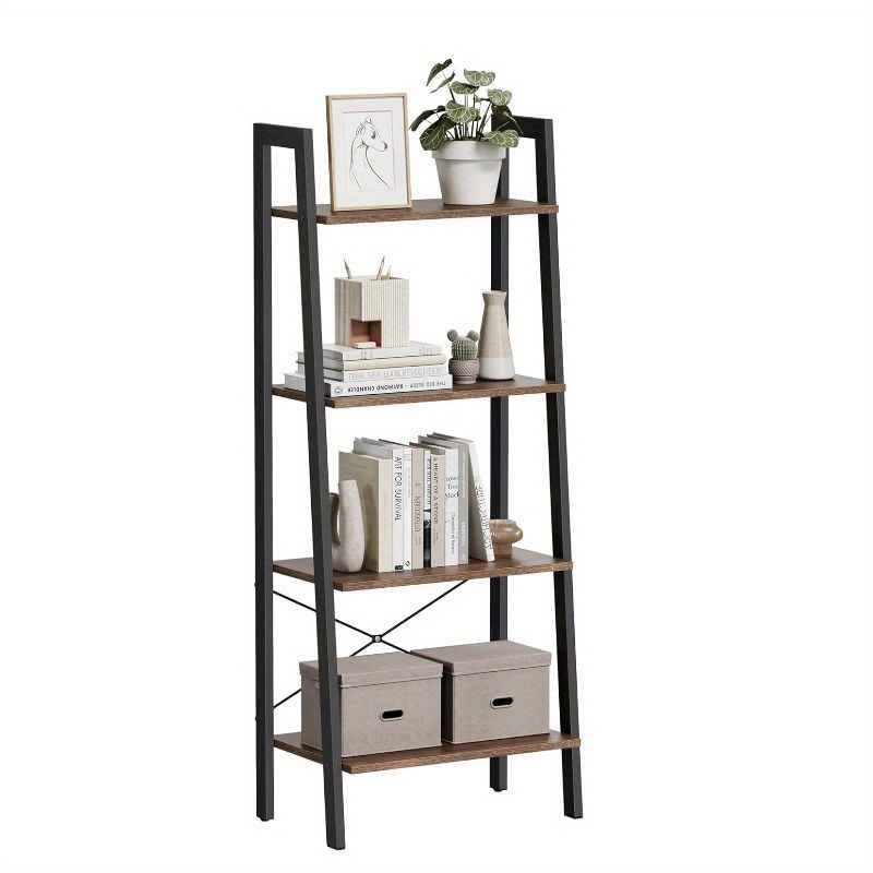 

Vasagle Ladder Shelf, 4-tier Bookshelf, Storage Rack, Bookcase With Steel Frame, For Living Room, Home Office, Kitchen, Bedroom, Industrial Style