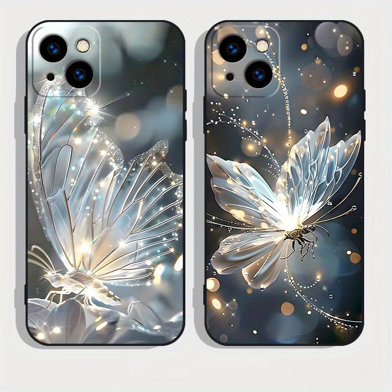 

Butterfly Sparkle Tpu Case For Iphone Se/7/8/plus/x/xs/xr/11/pro/max/12/mini/13/mini/pro/max/14/plus/pro/max/15/pro/max - Durable Anti-slip Protective Soft Phone Cover With Luminous Design