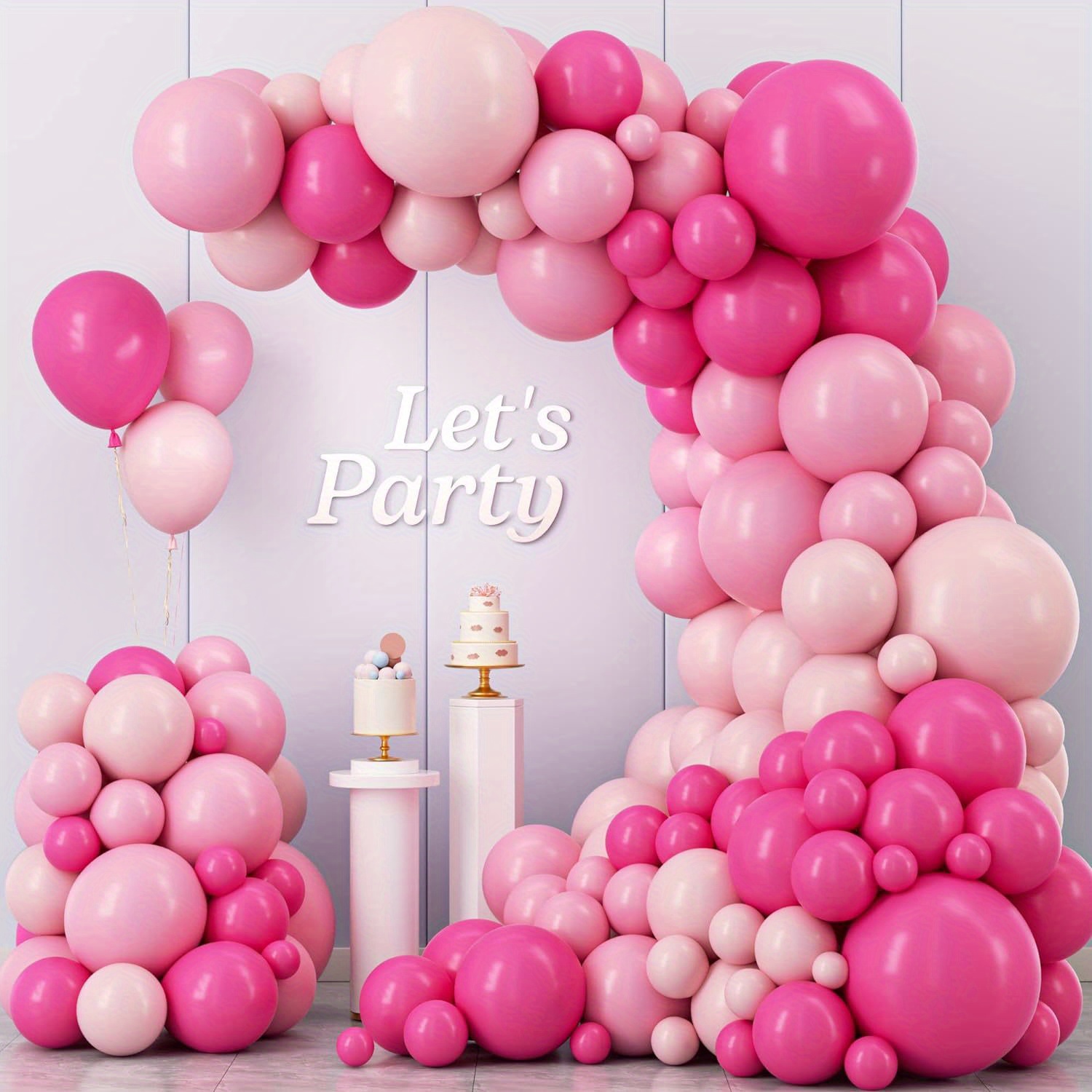 

92-piece Pink Balloon Garland Arch Kit – Emulsion Latex Balloons For Events – Versatile Decoration For Weddings, Birthdays, Gender Reveals, Baby Showers, Baptisms – Suitable For Ages 14+
