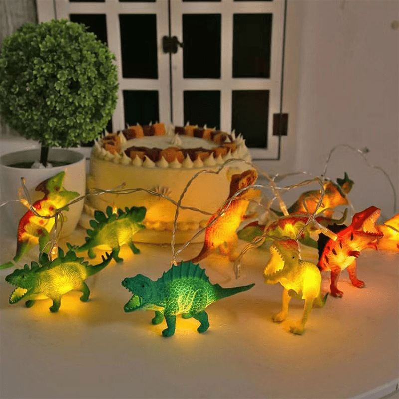 

Dinosaur-themed Led String Lights, 4.9ft With 10 Warm White Leds - Battery Operated (batteries Not Included) For Home, Bedroom, Living Room & Birthday Party Decor