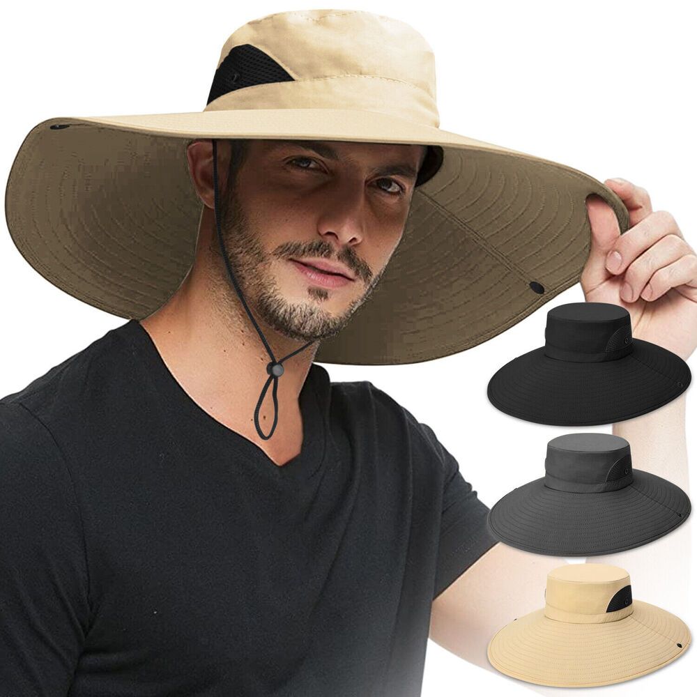 

Extra Wide Brim Bucket Hat For Men Women, Summer Big Brim Uv Protection Sunscreen Breathable Fisherman Hat For Outdoor Fishing Hiking Camping