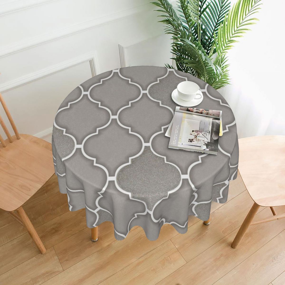 

Moroccan-inspired Round Tablecloth - Stain-resistant, Washable Microfiber, Kitchen & Dining Decor, Ideal Holiday Gift