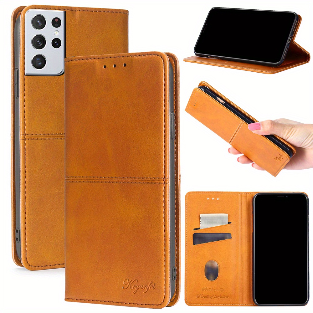 

Retro Wallet Flip Cover For Samsung Galaxy S20 Fe, S20 Plus, S21, S21 Fe, S21 Ultra 5g, S21+, S21 Plus - Made Of Artificial Leather With Tpu And Card Slots