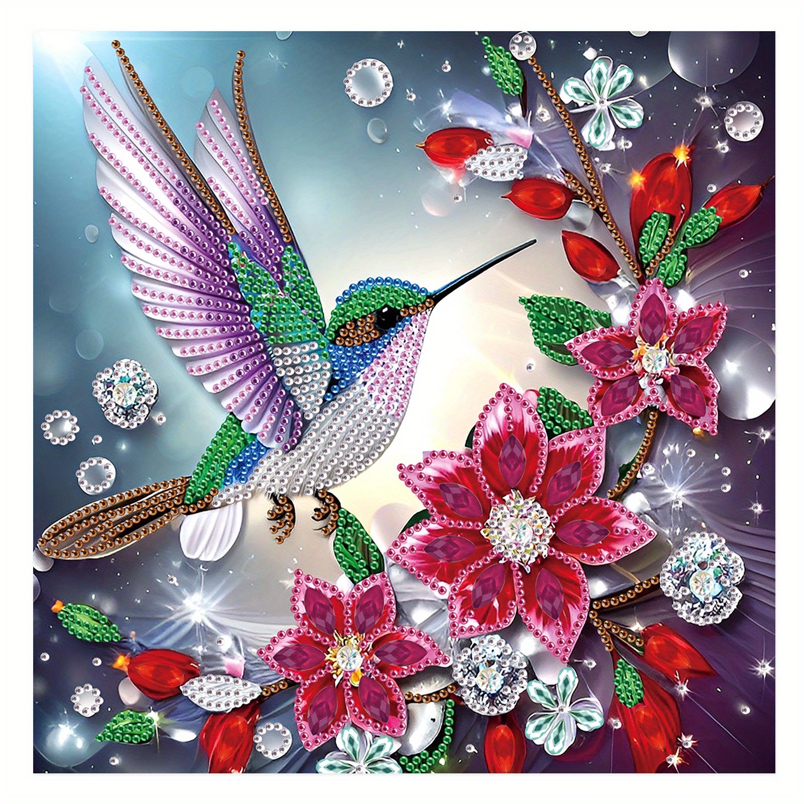 

Hummingbird 5d Diamond Painting Kit For Adults - Special Shaped Crystal Rhinestone Art, Beginner Friendly, Home Wall Decor Gift, 12x12 Inches