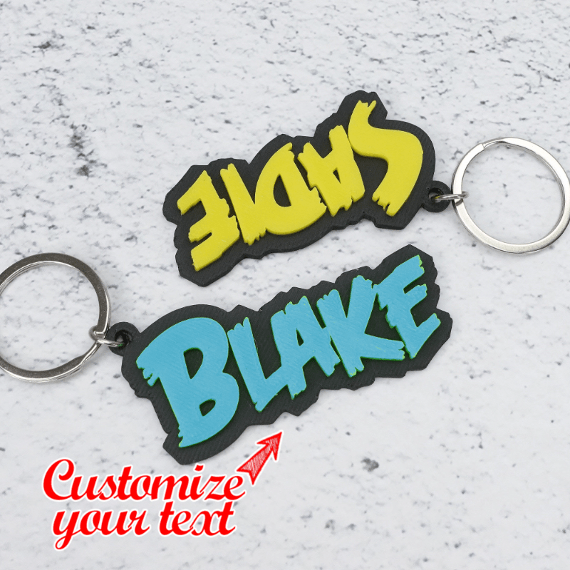 

Custom 3d Name Keychain, Game-themed Font, Colorful Key Rings, Gift For Gamer, Customizable Text (3-7 Characters), Unique Birthday & Family Present