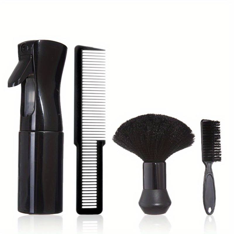 

4pcs Professional Hair Cutting Tool Set - Barber Clipper Cleaning Brush, Heat-resistant Styling Comb, Nylon Beard Brush For Men - Haircut Accessories Kit For All Hair Types