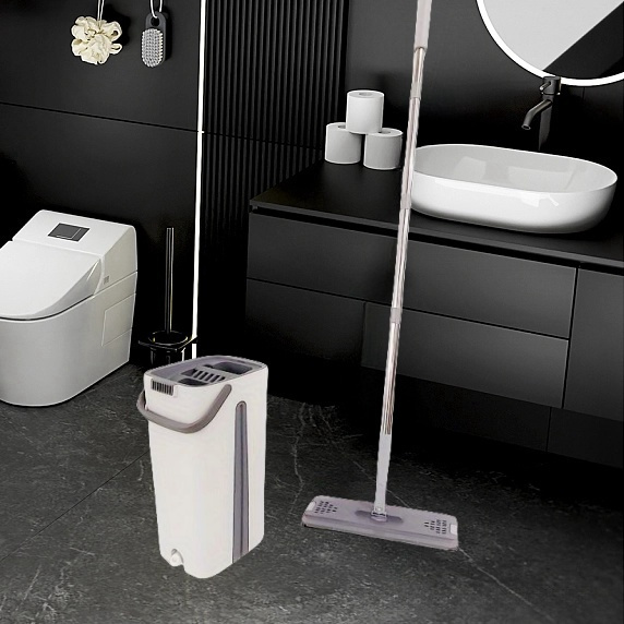 1  surface wet dry flat mop set easy   system for hands free washing versatile cleaning mop kit for living room bedroom outdoor bathroom toilet   plastic material details 2