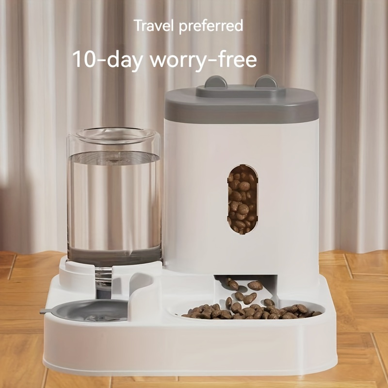 

[trending] Adorable Ear-shaped 2-in-1 Automatic Cat Feeder & Water Dispenser Set - Gravity-fed, No Battery Needed, Plastic For Indoor Cats