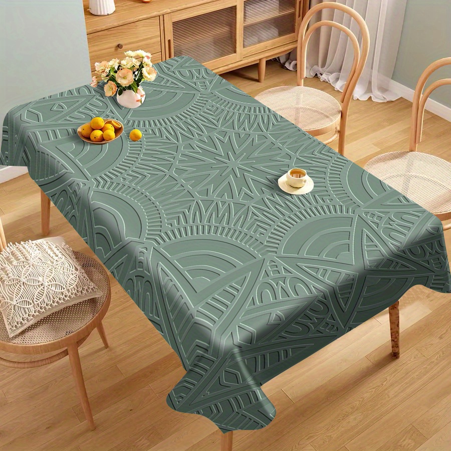 

Jit Polyester Tablecloth – Stain & Wrinkle Resistant, Woven Rectangle Table Cover For Home, Kitchen, Wedding, Picnic, Birthday Party – Fashion Printed Design, Machine Made