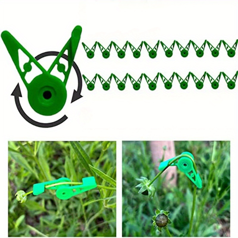 

20pcs Adjustable Plastic Garden Plant Rhizome Clips: 360° Bendable Plant Light For Gardening Accessories