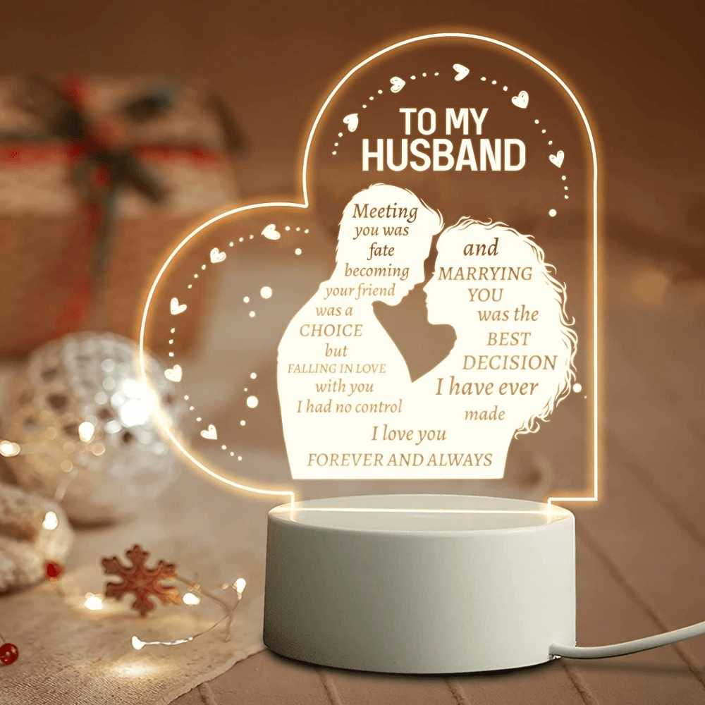 TEMU 1pc Acrylic Frame Anime Night Lamp, Usb-powered, Gift For Husband On Birthdays, Anniversaries, Father's Day, And Valentine's Day!