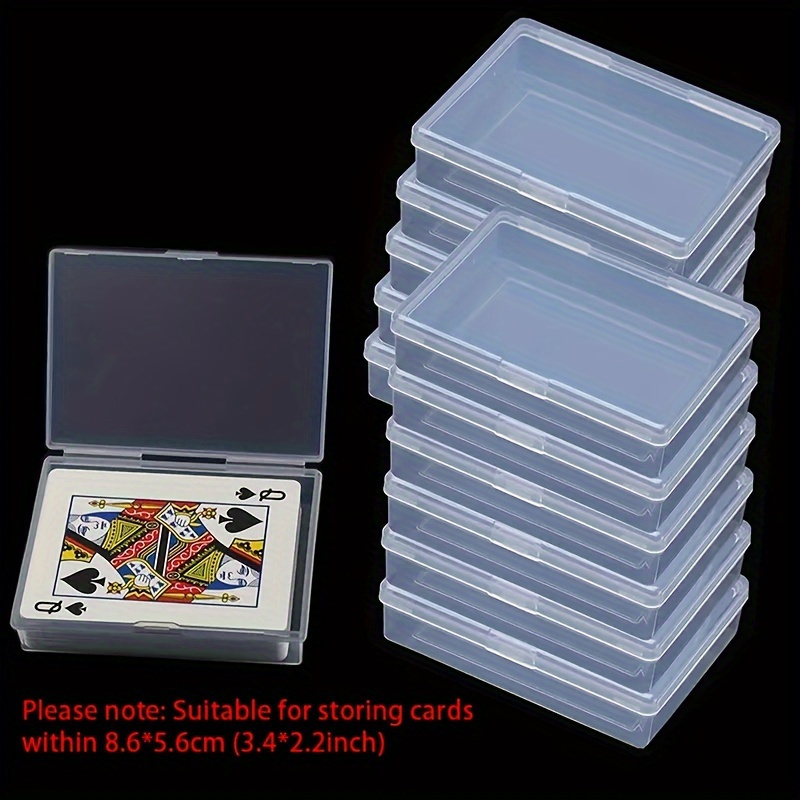 

10-piece Mini Clear Plastic Storage Containers With Lids, 3.7x2.56" Rectangle Organizer Boxes For Beads, Game Pieces, Business Cards & Craft Supplies