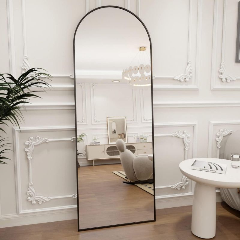 

64"x21" Arch Full Length Mirror, Standing Hanging Or Leaning Full Body Mirror With Metal Frame For Living Room