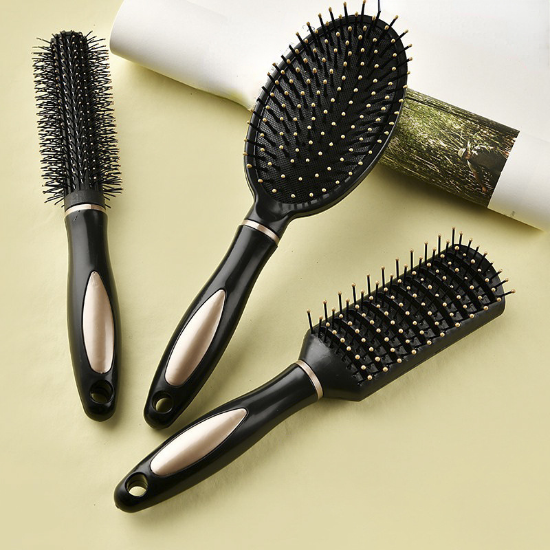 

Nylon Bristle Hair Brush Set - 1pcs Air Cushion Massage Comb For Men & Women - Abs Plastic Handle - Versatile Styling Combs For All Hair Types - Includes Curly, Rib, Large Paddle & Round Roll Brushes