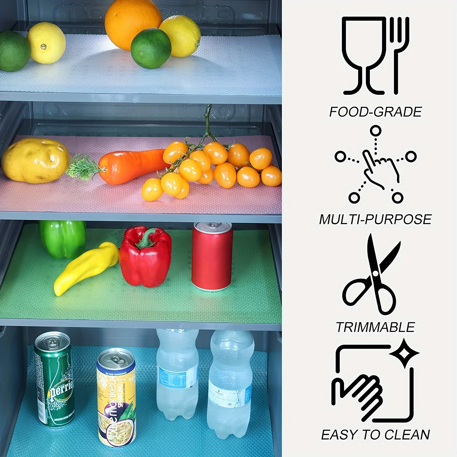 

[trending] 4/6pcs Refrigerator Liners, Refrigerator Shelf Liners Washable, Home Kitchen Gadgets Accessories Organization For Top Freezer Glass Shelf Wire Shelving Cupboard Cabinet Drawers