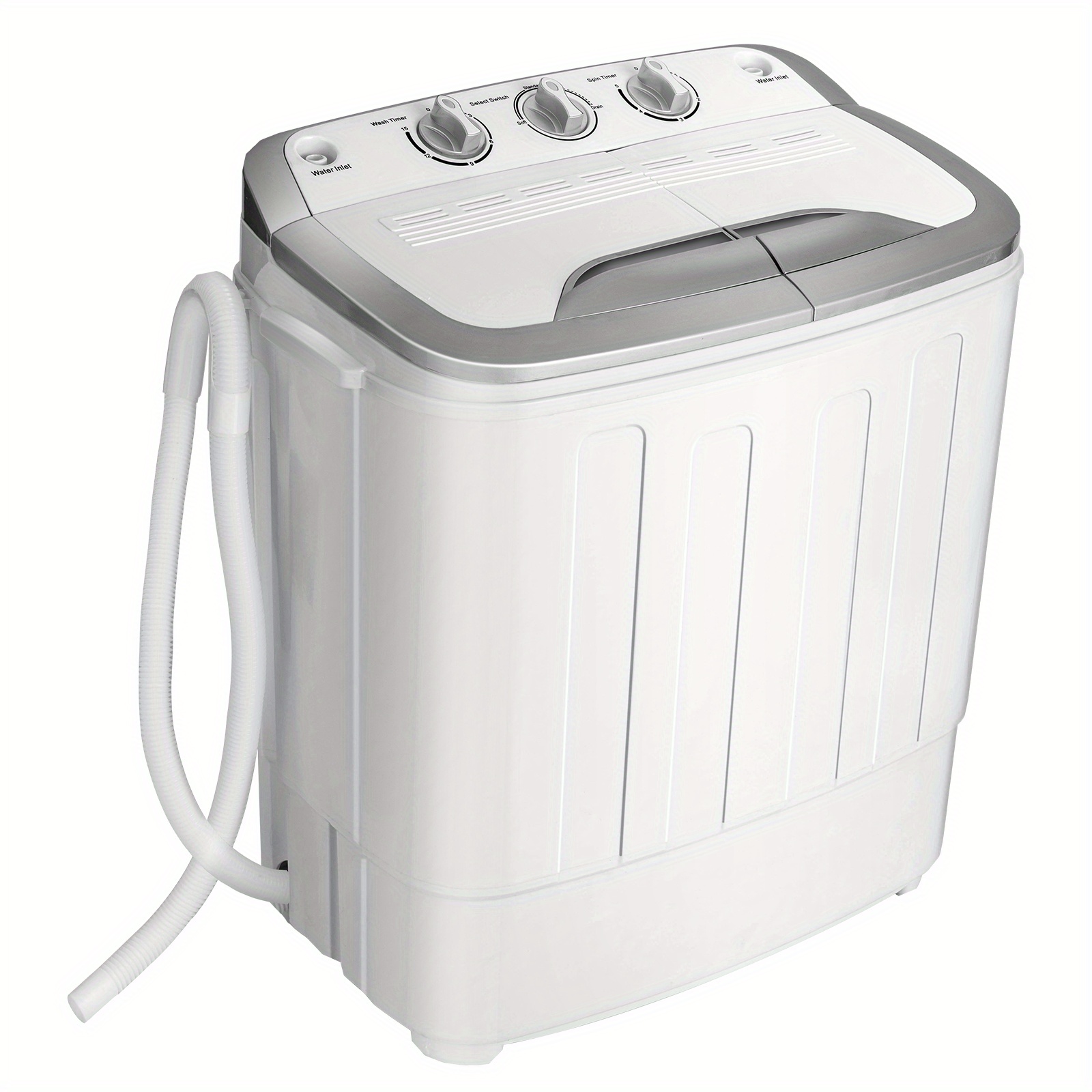 

Lifezeal 13lbs Portable Semi-automatic Twin Tub Wash Machine W/ Built-in Drain Pump Grey