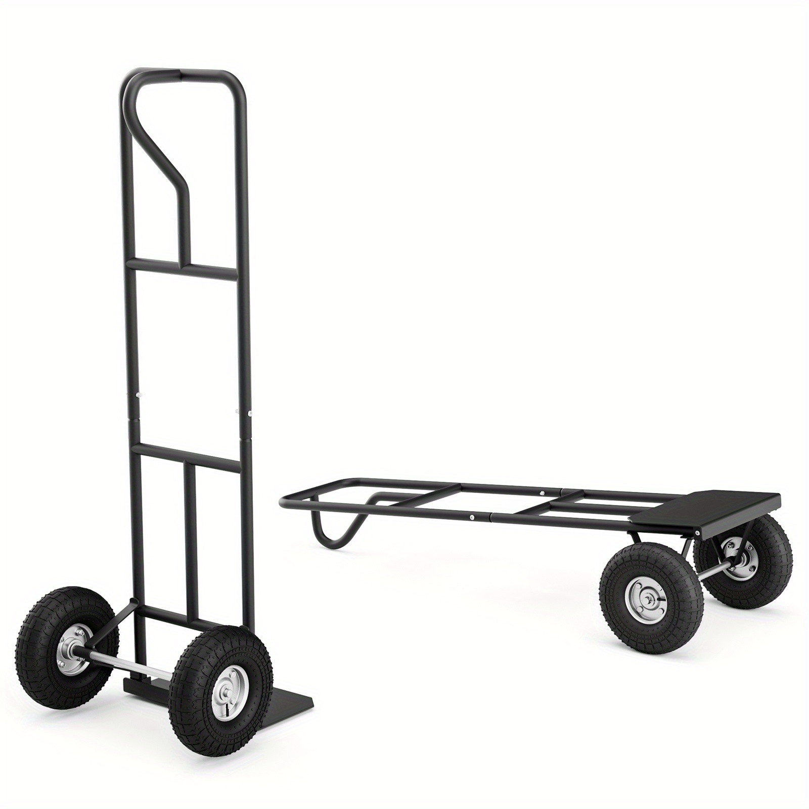

Lifezeal Heavy Duty Hand Truck 660lbs Capacity Trolley Cart W/ Foldable Nose Plate Black