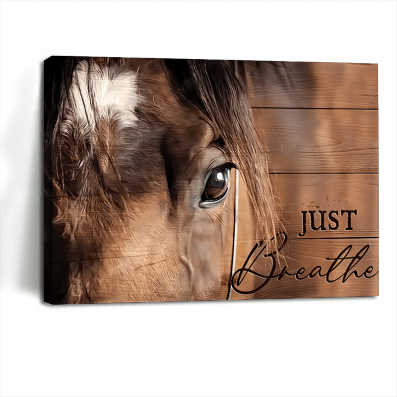 

1pc Wooden Framed Amazing Eyes, Gift For Horse Lover, Beautiful Horse, Canvas Decor Wall Art For Bedroom Living Room Home Walls Decoration With Frame