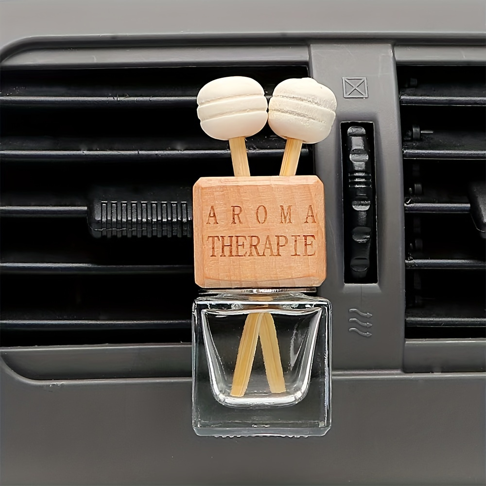 

5 Pcs Set Car Air Freshener: Empty Clear Glass Essential Oil Diffuser With Lid, Perfume Bottle With Clip, Transparent Car Hanging Perfume Pendant, Empty Bottle For Vehicle - Aromatherapy Decoration