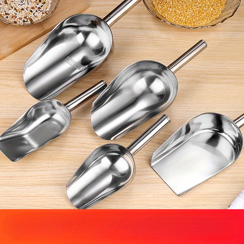 

8-inch Mini Version And Various Sizes Of Thickened Stainless Steel Ice Shovel Tea Spoon Flour Soybean Shovel Sugar Shovel Rice Shop Grain Tea Shovel Food Shovel Multi-purpose Shovel