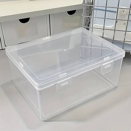 1pc storage containers featuring a lid made from small capacity pp material dust resistant organizing office and study items such as pens notebooks cables and supplies
