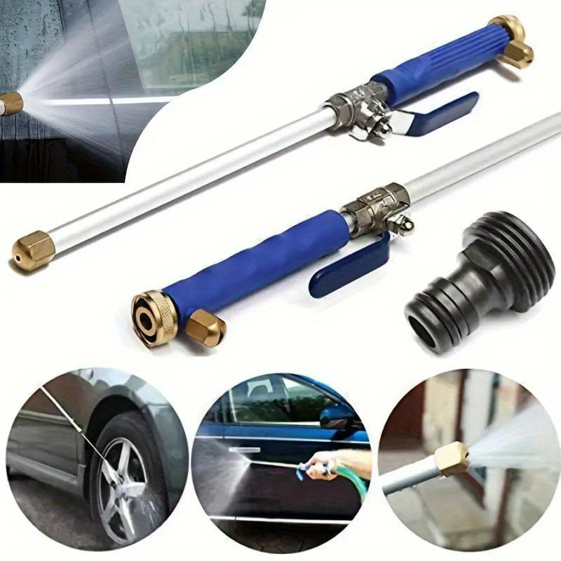 

1 X High Pressure Manual Water Gun Nozzle With Brass Exterior Finish For Garden, Car Wash & Cleaning - Adjustable Nozzle Wand For Power Washing Lawn And Exterior Surfaces And Car Wash Curing