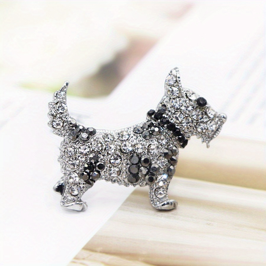 TEMU Broche chiot en acrylique avec motif de dessin d'anime, de strass, parfaite accessoire de fantaisie