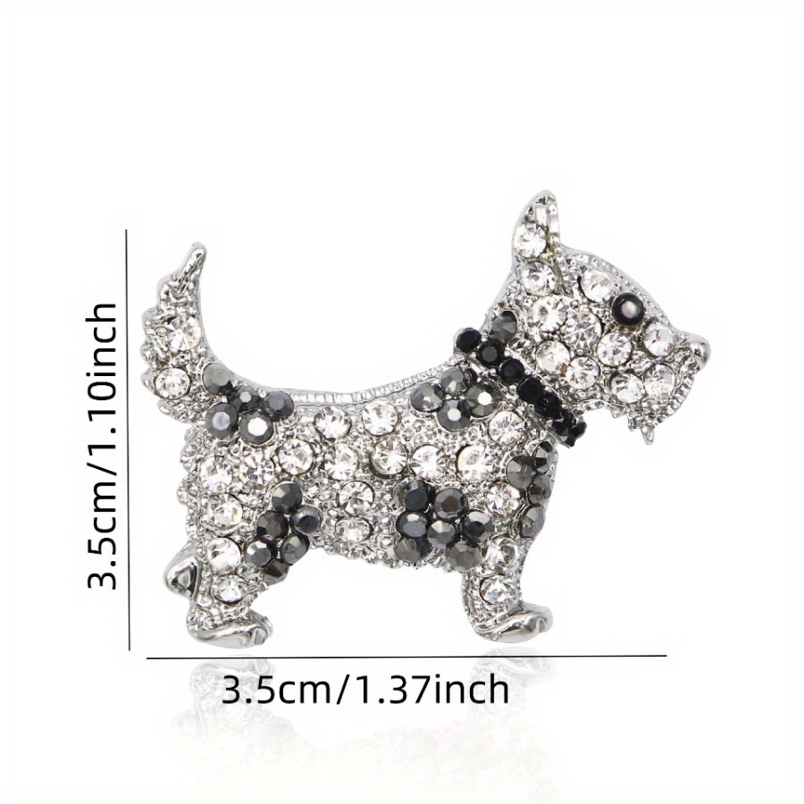 Cute Acrylic Puppy Brooch with Rhinestones