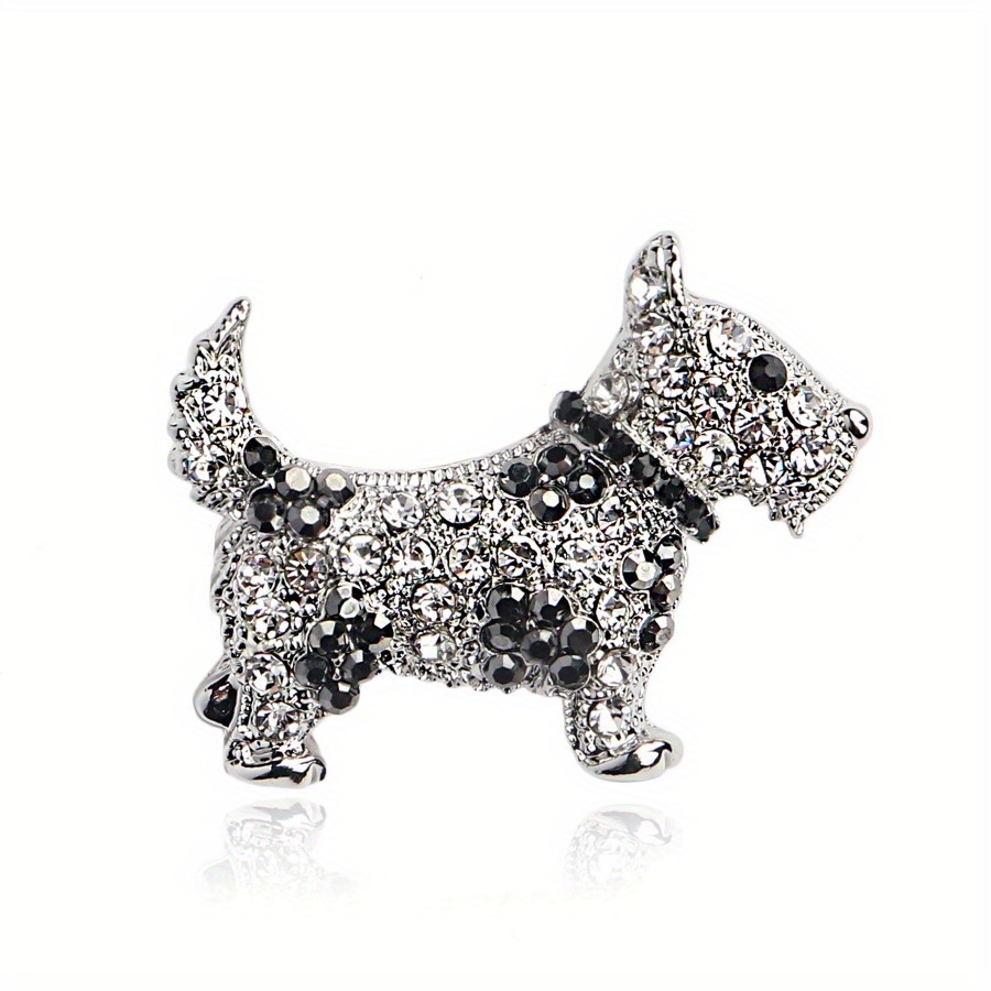 Cute Acrylic Puppy Brooch with Rhinestones