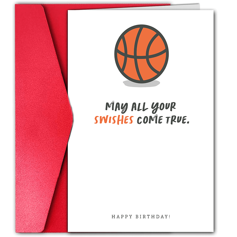 

1pc, Birthday Card Basketball, Ball, Sport, Game Birthday Card, Birthday Card