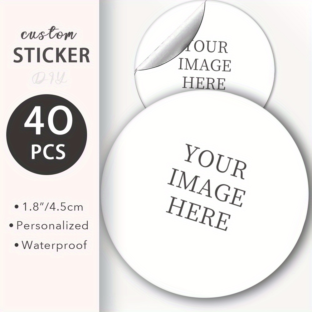 TEMU 40 pezzi/set di adesivi fotografici personalizzati da 4,5 cm, 40 pezzi (4,5 cm/1,8 pollici), adesivi fotografici personalizzati, adesivi